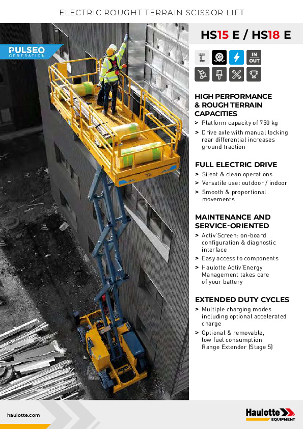 Elektromos ollós emelő  Haulotte HS18 E Working Platform PDF.pdf