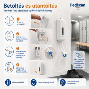Pedexan Pedexan falra szerelhető cipőfertőtlenítő adagoló 1000 ml-es utántöltőhöz product image 2