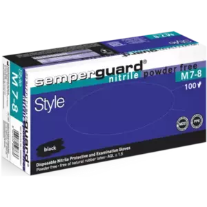 Semperquard Style fekete púdermentes nitril kesztyű product image 1