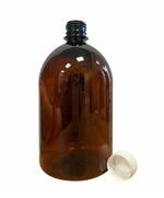 Patika PET flakon, barna + fehér kupak P - 1000 ml, Ø28-as száj, 16x product image
