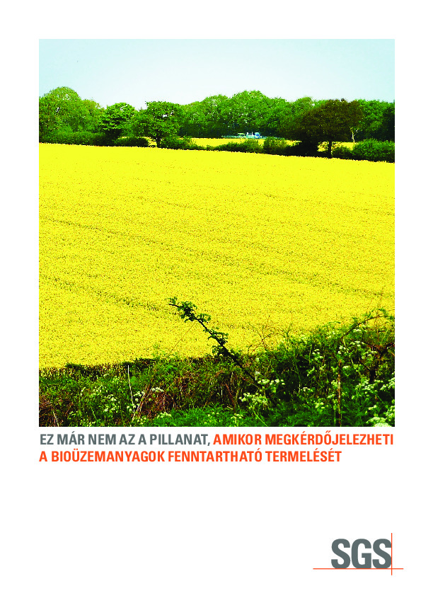 Bioüzemanyagok fenntartható termelése