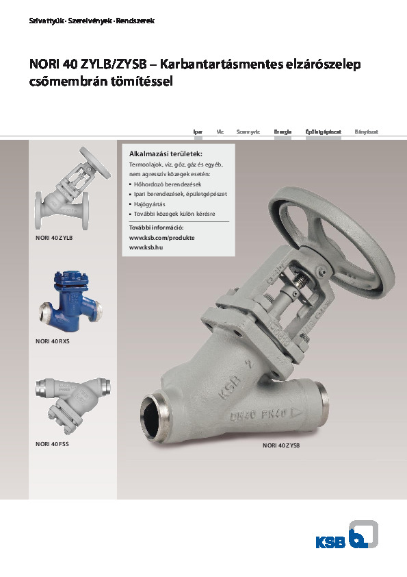 NORI 40 ZYLB/ZYSB termékismertető