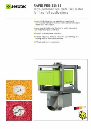 SESOTEC RAPID PRO SENSE műanyagipari fémkiválasztó product image 2