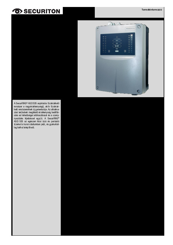 Securiton ASD 535 termékinfó (magyarul)