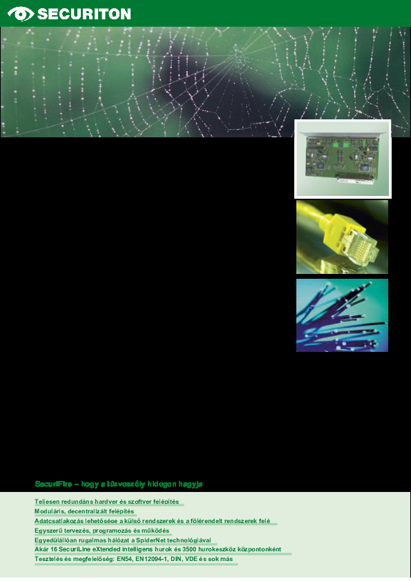 SecuriFire rendszer hálózat