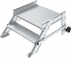 KRAUSE Könnyűfém gurítható lépcső dobogóval product image 1