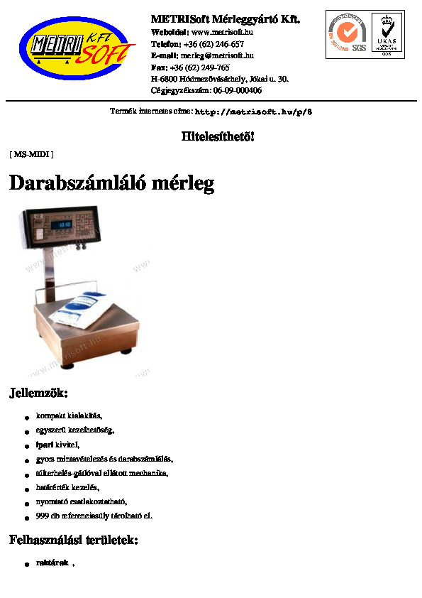 Darabszámláló mérleg