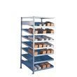  Fém polcállvány ferde polcokkal, hozzáépíthető, 200 x 100 x 50 cm, 1y800 kg, 8 polcos, ezÜst product image