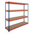  Rapid 3 fém polcállvány, 200 x 210 x 45 cm, 350 kg/polc, 4 db farostlemez (HDF) polc, kék/narancssárga product image
