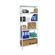  Grannus fém polcállvány, 180 x 75 x 30 cm, 450 kg, 6 fém polc, fehér product image