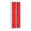  Manutan Thierry hegesztett öltözőszekrény, 10 részes, hengerzár, szürke/piros product image 1