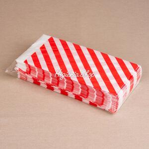 BontaBag 1 kg-os papírtasak piros-fehér csíkos design mintával - 200 db product image 1