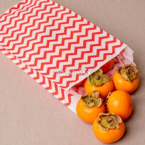 BontaBag 1 kg-os papírtasak piros cikk-cakk design mintával - 200 db product image 1