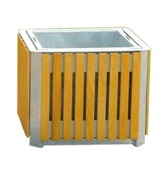  Virágtartó edény fa borítással-négyzetes product image 1