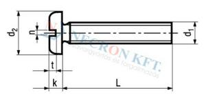Necron NCN 1362 - Domborúfejű egyeneshornyú csavar product image 2