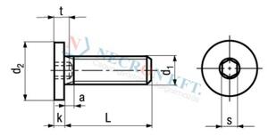 Necron NCN 1206 - Laposfejű belső kulcsnyílású csavar product image 2