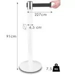 Hungaro Management Kft Fehér kordonoszlop, 220cm fekete szalagkazettával, 7,5kg product image