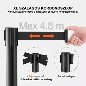 Hungaro Management XL szalagos kordonoszlop, 4.8m, szalag nélkül product image 5