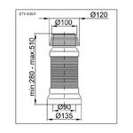 STYRON 530-F Flexibilis wc bekötő 110mm product image
