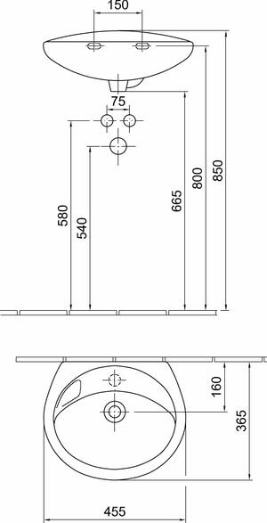ALFÖLDI BÁZIS kézmosó 45 cm színes product image 2