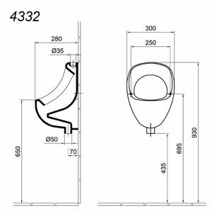 ALFÖLDI BÁZIS pissoár fehér product image 2
