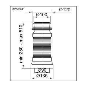 STYRON 530-F Flexibilis wc bekötő 110mm product image 1