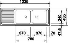 BLANCOTOP EZS12x4-2 18/10 mosogatótálca product image 1