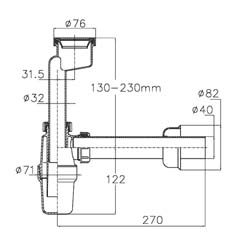 STYRON Piszoárszifon 40mm product image 2