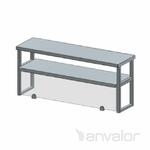 Anvalor ÁTADÓ POLC, kétszintes, síküveg leheletvédő, 100x30x60 cm product image