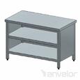 Anvalor TÁROLÓASZTAL, nyitott, köztes polccal, felhajtás nélkül, 130x70x85 cm product image