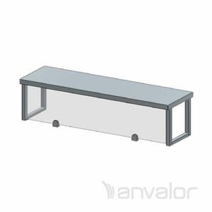 Anvalor ÁTADÓ POLC, egyszintes, síküveg leheletvédő, 100x30x40 cm product image 1