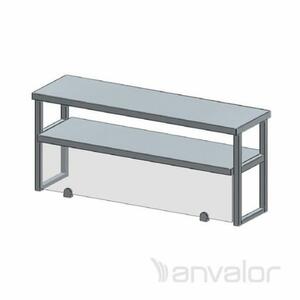 Anvalor ÁTADÓ POLC, kétszintes, síküveg leheletvédő, 100x30x60 cm product image 1