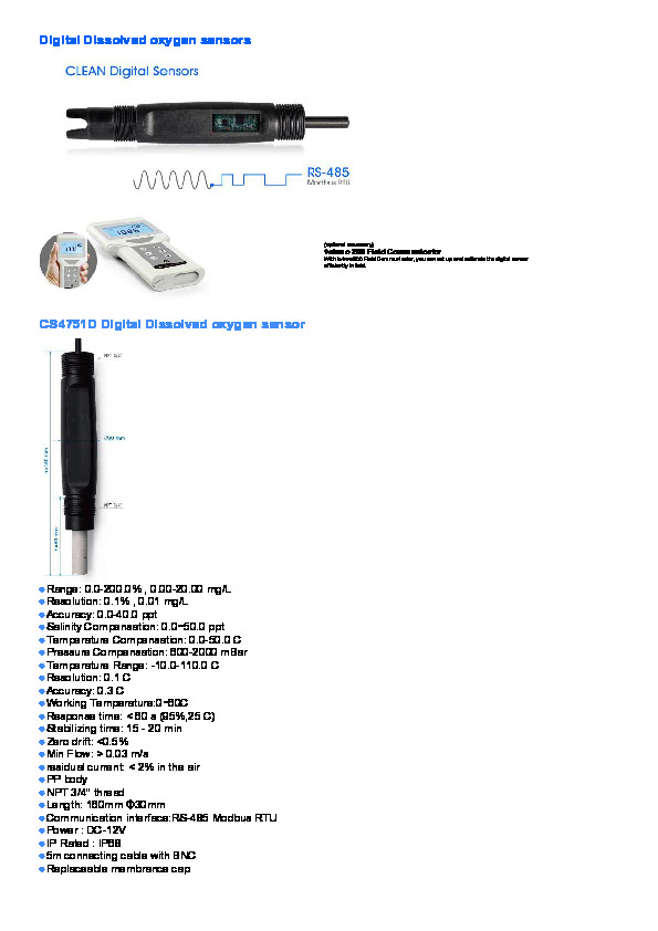 CS4751D Digital Dissolved oxygen sensors.pdf