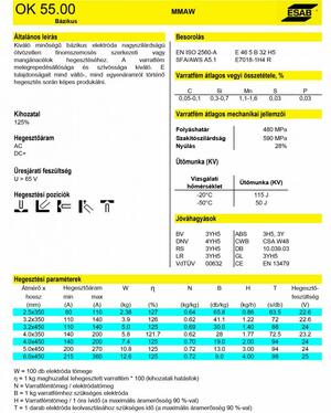 Esab Elektróda bázikus esab ok 55.00 3,2/350mm 4,8kg product image 2
