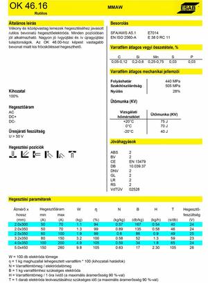 Esab Elektróda rutilos esab ok 46.16 4,0/350mm 5kg product image 2
