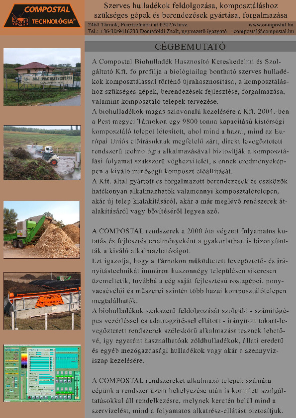 Compostal technológiai