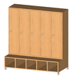 Bocskó Kft. Ötszemélyes, hosszúajtós óvodai öltözőszekrény, natúr product image