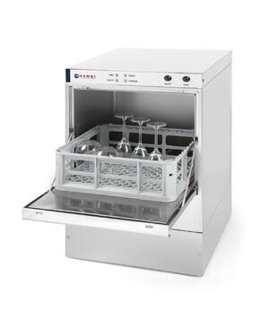 Hendi 233009 tányér-pohár mosogatógép, mosogatószer adagolóval, 40x40 cm kosárral product image 1