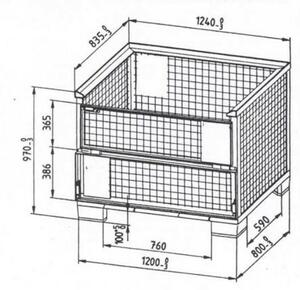  Gitterbox 970 UIC RAL7030 (tanúsítvánnyal) product image 4