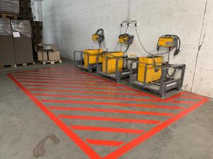 Üzemi Padlójelölések üzemi útvonal padlójelölések,piktogramok kialakítás, festett és öntapadós kivitelben kül- és beltéren product image 5