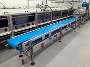 Moltech Élelmiszeripari feldolgozáshoz tervezett szállítópályák és komplett rendszerek  fém- vagy műanyaghevederes, görgős, illetve speciális megoldások. product image 7