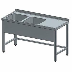 KAPPA Gasztro Kft. Kétmedencés csepptálcás mosogató ECO product image 1