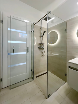 Dual Glass Egyedi méretre gyártott sarok zuhanykabin, edzett üvegből product image 2