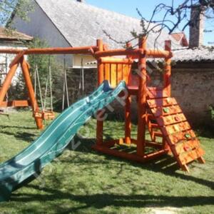 Játszótérpont Kft. Bástyás hinta mászófallal rönkfából product image 1