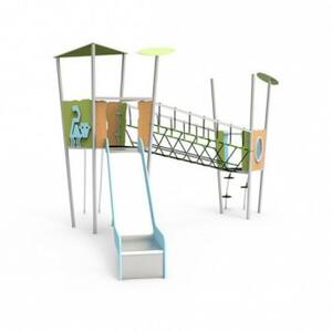 Játszótérpont Kft. Fém dupla tornyos dzsungel világ kötél híddal product image 1