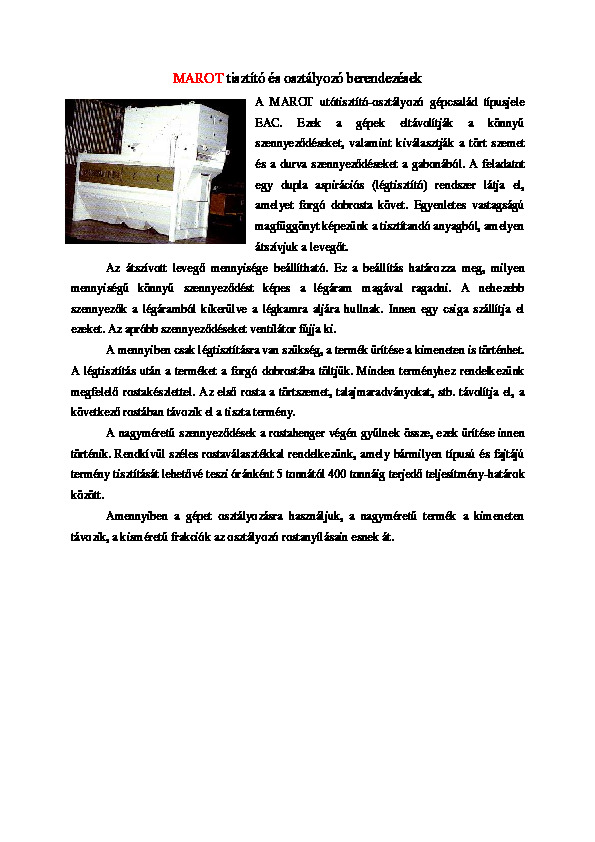 MAROT tisztító és osztályozó berendezések.pdf
